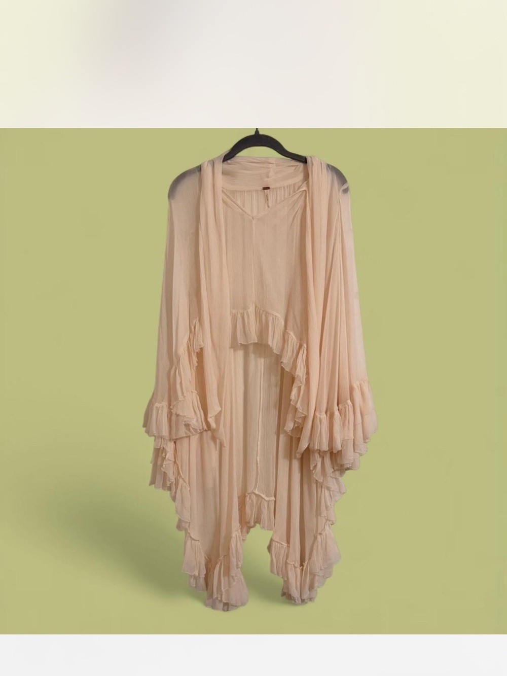 Free People Full Sleeve Frill Top in “Ivory” - Picture 5 of 7